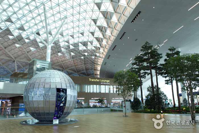Incheon Airport to Seoul late at night transportation signs and arrivals area