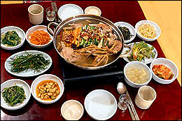 남문관 오리백숙 상차림